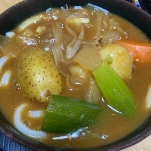 残ったカレーdeカレーうどん♡